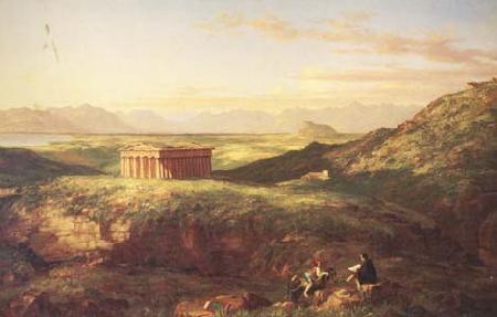 Thomas Cole The Temple of Segesta with the Artist Sketching (mk13) Germany oil painting art